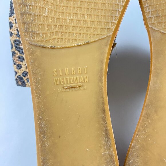 Stuart Weitzman Flatout Leopard Print Wedge Sandal Slide Women's Size 8 - Picture 13 of 16